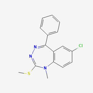 molecular formula C16H14ClN3S B14344451 1H-1,3,4-Benzotriazepine, 7-chloro-1-methyl-2-(methylthio)-5-phenyl- CAS No. 105448-13-3