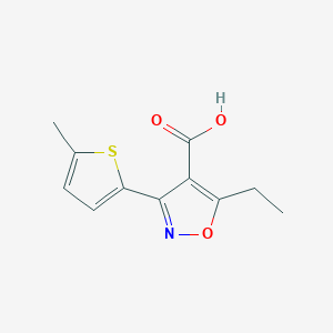 molecular formula C11H11NO3S B1434446 5-乙基-3-(5-甲基噻吩-2-基)异噁唑-4-羧酸 CAS No. 1955561-39-3