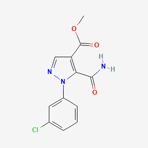 1H-Pyrazole-4-carboxylic acid, 5-(aminocarbonyl)-1-(3-chlorophenyl)-, methyl ester