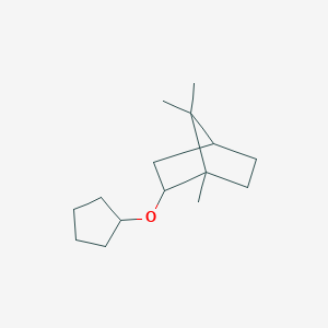 molecular formula C15H26O B14344514 2-(Cyclopentyloxy)-1,7,7-trimethylbicyclo[2.2.1]heptane CAS No. 97804-32-5