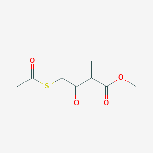 molecular formula C9H14O4S B14344531 Methyl 4-acetylsulfanyl-2-methyl-3-oxopentanoate CAS No. 95628-73-2