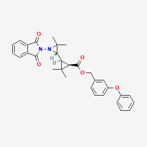 molecular formula C31H30N2O5 B14344552 (3-phenoxyphenyl)methyl (1R,3S)-3-[(2S)-1-(1,3-dioxoisoindol-2-yl)-3,3-dimethylaziridin-2-yl]-2,2-dimethylcyclopropane-1-carboxylate CAS No. 104576-66-1