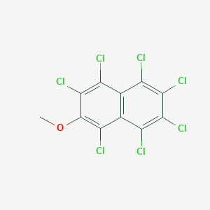 molecular formula C11H3Cl7O B14344560 1,2,3,4,5,6,8-Heptachloro-7-methoxynaphthalene CAS No. 94797-79-2