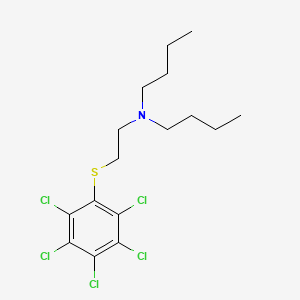 molecular formula C16H22Cl5NS B14344562 N-butyl-N-[2-(2,3,4,5,6-pentachlorophenyl)sulfanylethyl]butan-1-amine CAS No. 93047-36-0