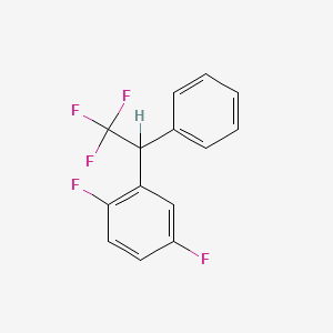 molecular formula C14H9F5 B14344593 1,4-Difluoro-2-(2,2,2-trifluoro-1-phenylethyl)benzene CAS No. 93524-65-3