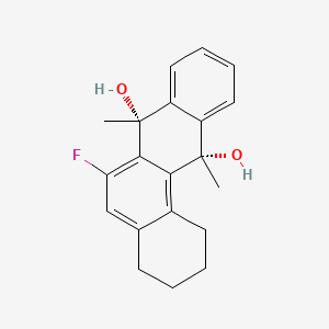 molecular formula C20H21FO2 B14344666 Benz(a)anthracene-7,12-diol, 6-fluoro-1,2,3,4,7,12-hexahydro-7,12-dimethyl-, cis- CAS No. 104761-59-3