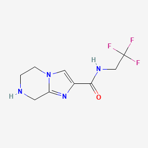 molecular formula C9H11F3N4O B1434468 N-(2,2,2-trifluoroethyl)-5,6,7,8-tetrahydroimidazo[1,2-a]pyrazine-2-carboxamide CAS No. 1955541-58-8