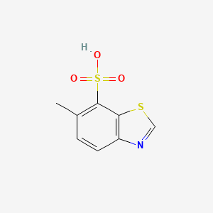 molecular formula C8H7NO3S2 B14344706 6-Methyl-1,3-benzothiazole-7-sulfonic acid CAS No. 91754-66-4