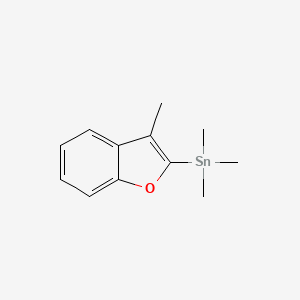 molecular formula C12H16OSn B14344777 Trimethyl(3-methyl-1-benzofuran-2-yl)stannane CAS No. 96336-09-3