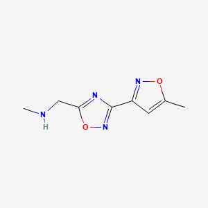 B1434478 N-methyl-1-(3-(5-methylisoxazol-3-yl)-1,2,4-oxadiazol-5-yl)methanamine CAS No. 1936154-07-2