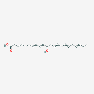 molecular formula C22H34O3 B14344803 11-Hydroxydocosa-7,9,13,16,19-pentaenoic acid CAS No. 92878-48-3