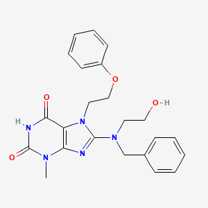 1H-Purine-2,6-dione, 3,7-dihydro-8-((2-hydroxyethyl)(phenylmethyl)amino)-3-methyl-7-(2-phenoxyethyl)-