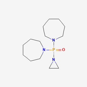 molecular formula C14H28N3OP B14344864 1-[Azepan-1-yl(aziridin-1-yl)phosphoryl]azepane CAS No. 92326-80-2