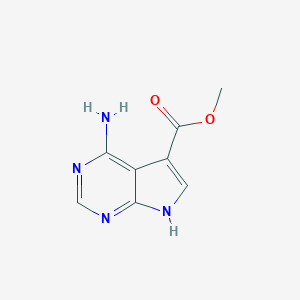 molecular formula C8H8N4O2 B143449 methyl 4-amino-7H-pyrrolo[2,3-d]pyrimidine-5-carboxylate CAS No. 126149-77-7