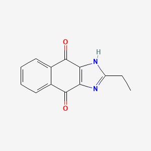 molecular formula C13H10N2O2 B14344954 2-ethyl-1H-benzo[f]benzimidazole-4,9-dione CAS No. 91822-69-4