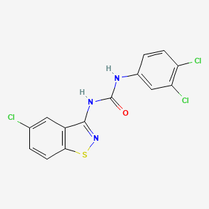 molecular formula C14H8Cl3N3OS B14344969 1-(5-Chloro-1,2-benzothiazol-3-yl)-3-(3,4-dichlorophenyl)urea CAS No. 105734-65-4