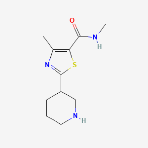 molecular formula C11H17N3OS B1434500 N,4-dimethyl-2-(piperidin-3-yl)thiazole-5-carboxamide CAS No. 1955540-83-6