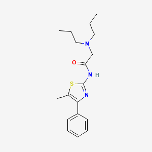 molecular formula C18H25N3OS B14345031 N-(5-Methyl-4-phenyl-1,3-thiazol-2-yl)-N~2~,N~2~-dipropylglycinamide CAS No. 105602-33-3