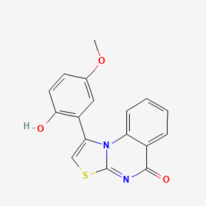 molecular formula C17H12N2O3S B14345039 1-(2-Hydroxy-5-methoxyphenyl)-[1,3]thiazolo[3,2-a]quinazolin-5-one 