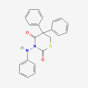 molecular formula C22H18N2O2S B14345068 3-Anilino-5,5-diphenyl-1,3-thiazinane-2,4-dione CAS No. 104689-25-0