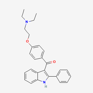 molecular formula C27H28N2O2 B14345088 {4-[2-(Diethylamino)ethoxy]phenyl}(2-phenyl-1H-indol-3-yl)methanone CAS No. 103057-04-1