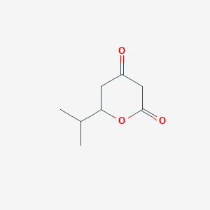 molecular formula C8H12O3 B14345108 6-(Propan-2-yl)oxane-2,4-dione CAS No. 92687-13-3