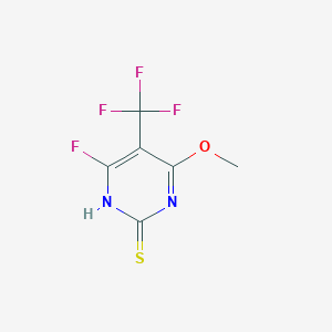 molecular formula C6H4F4N2OS B14345116 6-Fluoro-4-methoxy-5-(trifluoromethyl)pyrimidine-2(1H)-thione CAS No. 95114-98-0