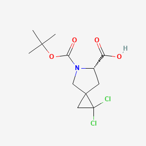 molecular formula C12H17Cl2NO4 B1434512 (6S)-5-(叔丁氧羰基)-1,1-二氯-5-氮杂螺[2.4]庚烷-6-羧酸 CAS No. 1427175-65-2