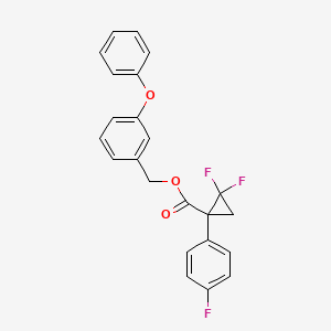 molecular formula C23H17F3O3 B14345125 (3-Phenoxyphenyl)methyl 2,2-difluoro-1-(4-fluorophenyl)cyclopropane-1-carboxylate CAS No. 101492-33-5