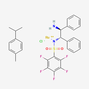B1434514 [(1S,2S)-2-Amino-1,2-diphenylethyl]-(2,3,4,5,6-pentafluorophenyl)sulfonylazanide;1-methyl-4-propan-2-ylbenzene;ruthenium(2+);chloride CAS No. 1026995-72-1
