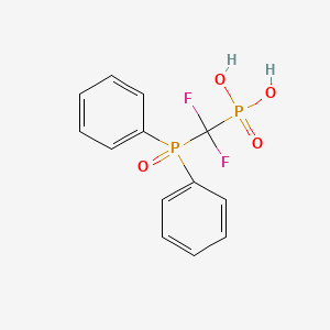 molecular formula C13H12F2O4P2 B14345145 Phosphonic acid, [(diphenylphosphinyl)difluoromethyl]- CAS No. 93629-56-2