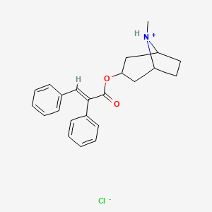 molecular formula C23H26ClNO2 B14345194 (8-methyl-8-azoniabicyclo[3.2.1]octan-3-yl) (E)-2,3-diphenylprop-2-enoate;chloride CAS No. 100908-76-7