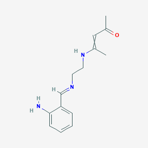 molecular formula C14H19N3O B14345205 4-[(2-{(E)-[(2-Aminophenyl)methylidene]amino}ethyl)amino]pent-3-en-2-one CAS No. 104702-58-1