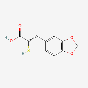 molecular formula C10H8O4S B14345214 2-Propenoic acid, 3-(1,3-benzodioxol-5-yl)-2-mercapto-, (Z)- CAS No. 93515-31-2