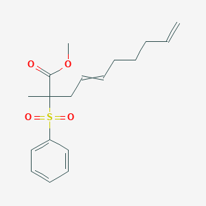 molecular formula C18H24O4S B14345228 Methyl 2-(benzenesulfonyl)-2-methyldeca-4,9-dienoate CAS No. 91945-57-2