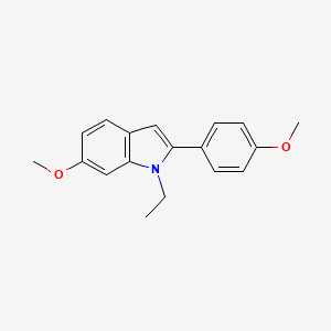 molecular formula C18H19NO2 B14345233 1-Ethyl-6-methoxy-2-(4-methoxyphenyl)-1H-indole CAS No. 91444-19-8