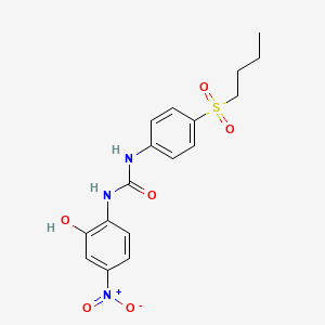 molecular formula C17H19N3O6S B14345269 N-[4-(Butane-1-sulfonyl)phenyl]-N'-(2-hydroxy-4-nitrophenyl)urea CAS No. 94721-48-9