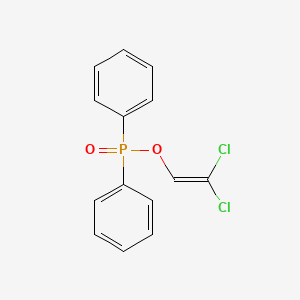 molecular formula C14H11Cl2O2P B14345296 Phosphinic acid, diphenyl-, 2,2-dichlorovinyl ester CAS No. 95028-66-3