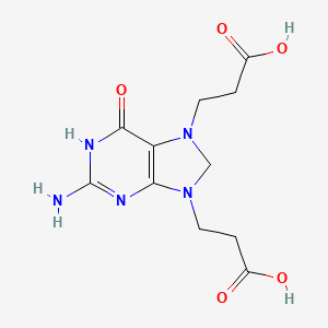 molecular formula C11H15N5O5 B14345305 7,9-Bis(2-carboxyethyl)guanine CAS No. 93490-22-3