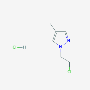 molecular formula C6H10Cl2N2 B1434532 1-(2-Chloroethyl)-4-methyl-1H-pyrazole hydrochloride CAS No. 1820686-16-5