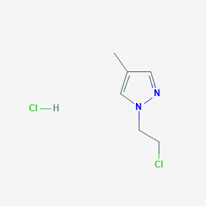 molecular formula C6H10Cl2N2 B1434532 1-(2-氯乙基)-4-甲基-1H-吡唑盐酸盐 CAS No. 1820686-16-5