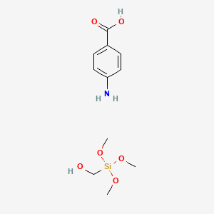 molecular formula C11H19NO6Si B14345372 4-Aminobenzoic acid;trimethoxysilylmethanol CAS No. 91510-50-8