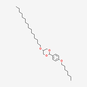 molecular formula C33H58O4 B14345449 2-[4-(Heptyloxy)phenyl]-5-(hexadecyloxy)-1,3-dioxane CAS No. 90863-30-2