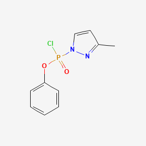 molecular formula C10H10ClN2O2P B14345519 Phenyl (3-methyl-1H-pyrazol-1-yl)phosphonochloridate CAS No. 102534-74-7