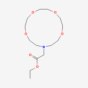 molecular formula C14H27NO6 B14345606 1,4,7,10-Tetraoxa-13-azacyclopentadecane-13-acetic acid, ethyl ester CAS No. 92669-55-1