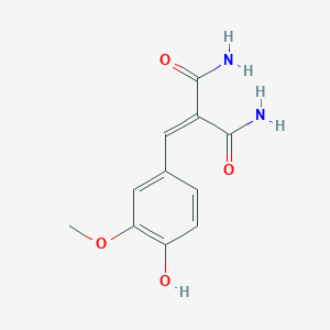 molecular formula C11H12N2O4 B14345619 Propanediamide, 2-[(4-hydroxy-3-methoxyphenyl)methylene]- CAS No. 91418-46-1