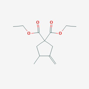 molecular formula C13H20O4 B14345650 1,1-Cyclopentanedicarboxylic acid, 3-methyl-4-methylene-, diethyl ester CAS No. 93638-77-8