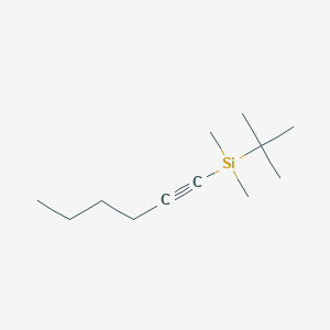 molecular formula C12H24Si B14345657 Silane, (1,1-dimethylethyl)-1-hexynyldimethyl- CAS No. 96475-79-5