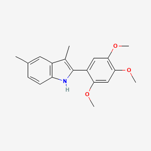 molecular formula C19H21NO3 B14345660 3,5-Dimethyl-2-(2,4,5-trimethoxyphenyl)-1H-indole CAS No. 90834-16-5