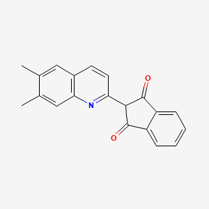 molecular formula C20H15NO2 B14345732 2-(6,7-Dimethylquinolin-2-yl)-1H-indene-1,3(2H)-dione CAS No. 95378-74-8